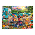 Lakeside Camper Day round wooden puzzle