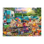 Lakeside Camper Day round wooden puzzle