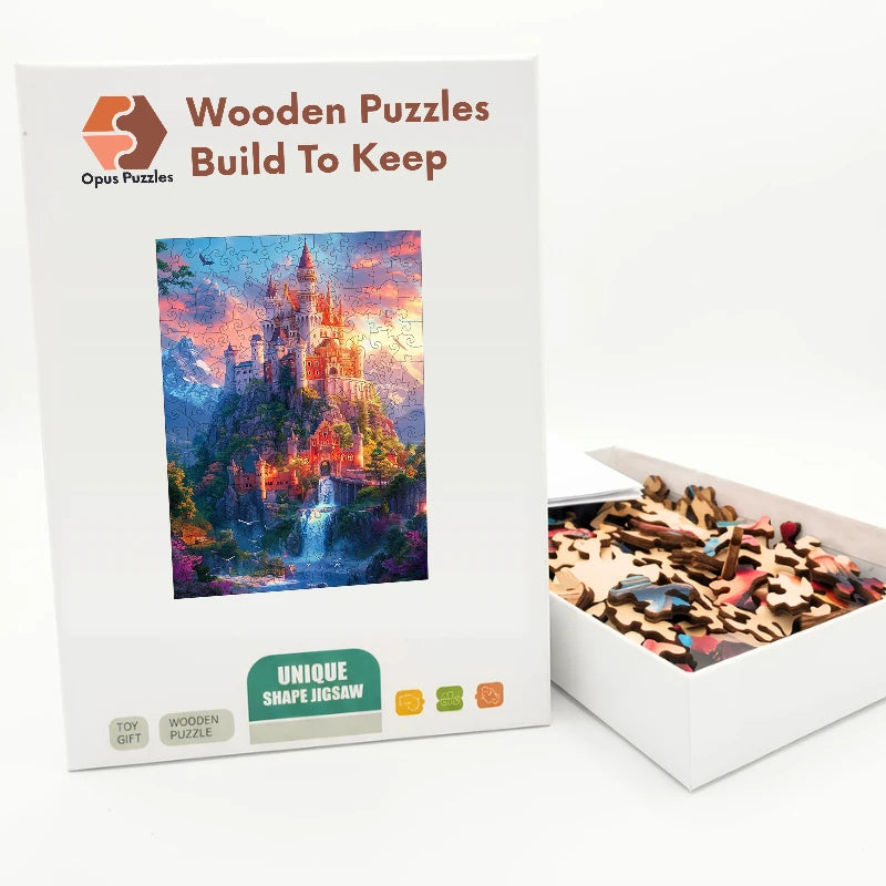 Fairytale Castle Falls Wooden Puzzle – packaged wooden puzzle gift box