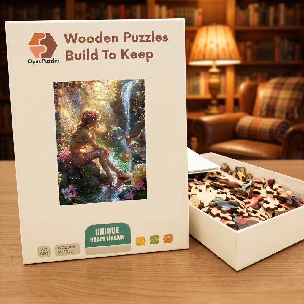Fairy Bubbles Falls Wooden Puzzle – packaged wooden puzzle gift box