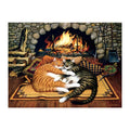 Hearthside Cats Nap round wooden puzzle