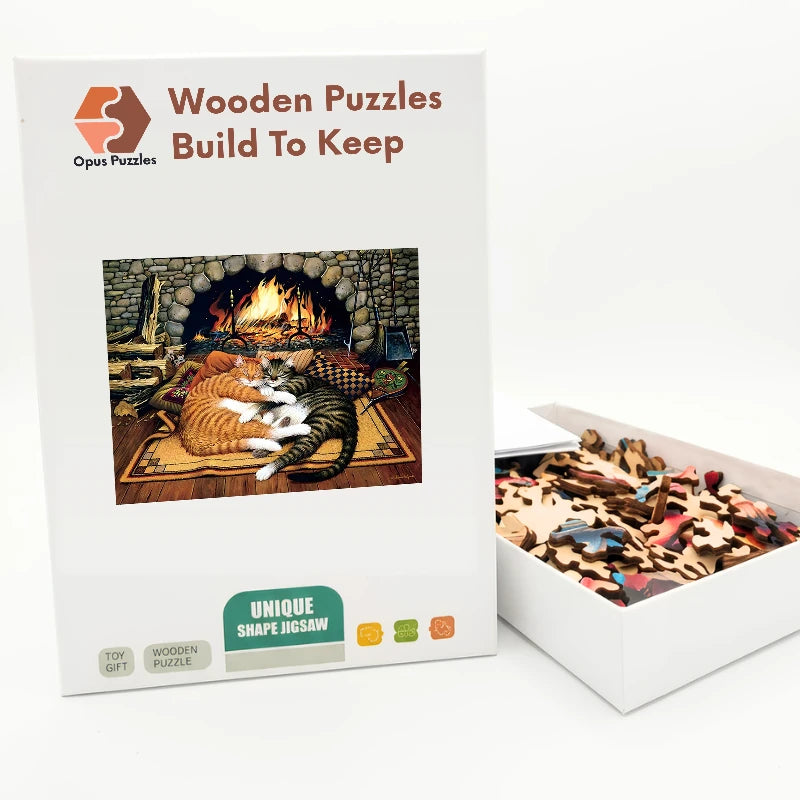 Hearthside Cats Nap Wooden Puzzle – packaged wooden puzzle gift box