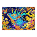 Cosmic Stag Spirit round wooden puzzle
