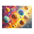 Cosmic Planets Drift round wooden puzzle