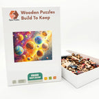 Cosmic Planets Drift Wooden Puzzle – packaged wooden puzzle gift box