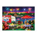 Fourth Of July Camp round wooden puzzle