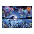 Orca Fireworks Night round wooden puzzle