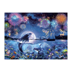 Orca Fireworks Night round wooden puzzle