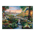 Dalmatian Garden Sunset round wooden puzzle