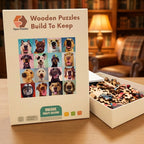 Dog Portrait Grid Wooden Puzzle – packaged wooden puzzle gift box