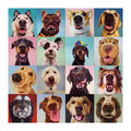 Dog Portrait Grid round wooden puzzle