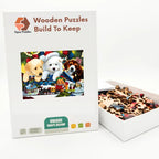Christmas Puppy Train Wooden Puzzle – packaged wooden puzzle gift box