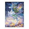 Starlight Unicorn Bloom round wooden puzzle