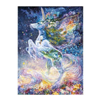 Starlight Unicorn Bloom round wooden puzzle
