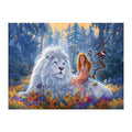 White Lion Fairy round wooden puzzle