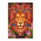 Folk Lion Crown round wooden puzzle