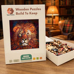 Painted Lion King Wooden Puzzle – packaged wooden puzzle gift box