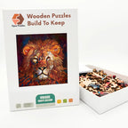 Painted Lion King Wooden Puzzle – packaged wooden puzzle gift box