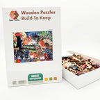 Kittens And Painted Fans Wooden Puzzle – packaged wooden puzzle gift box