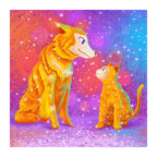 Dream Fox And Kitten round wooden puzzle