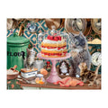 Strawberry Cake Kittens round wooden puzzle