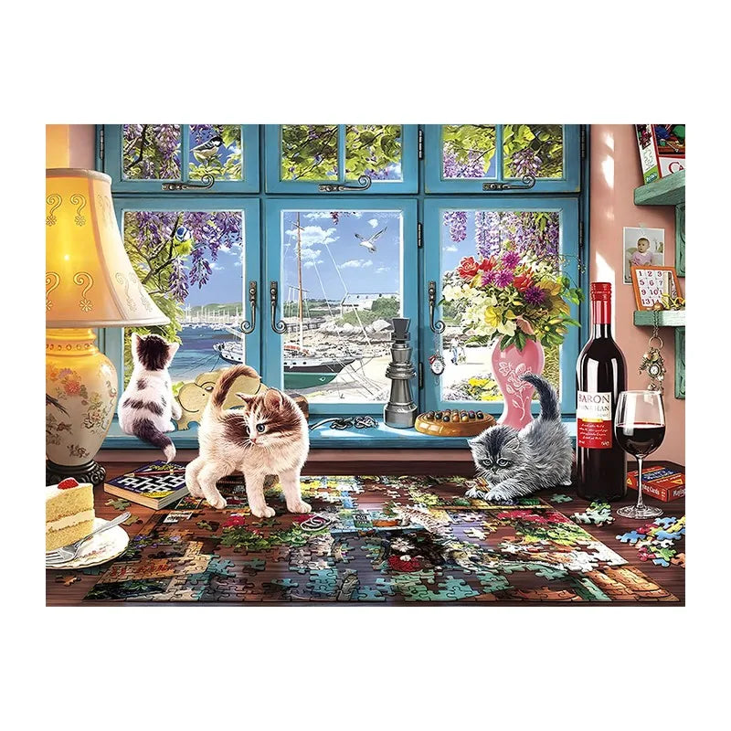 Harbour View Puzzle Room round wooden puzzle