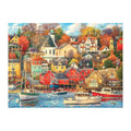 Autumn Harbour Town round wooden puzzle