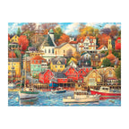 Autumn Harbour Town round wooden puzzle