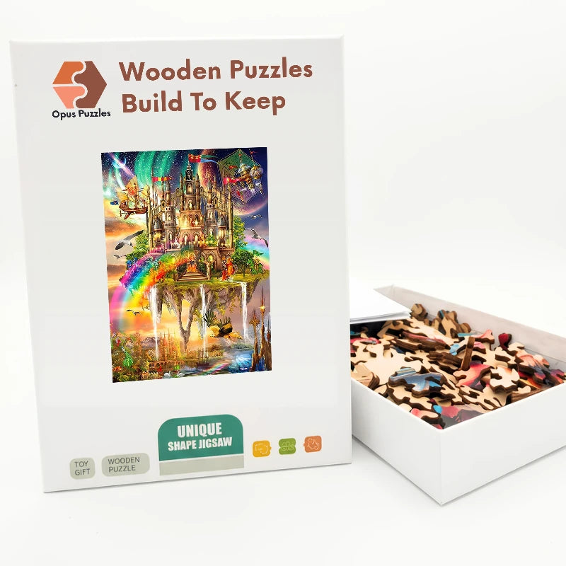 Floating Castle Kingdom Wooden Puzzle – packaged wooden puzzle gift box