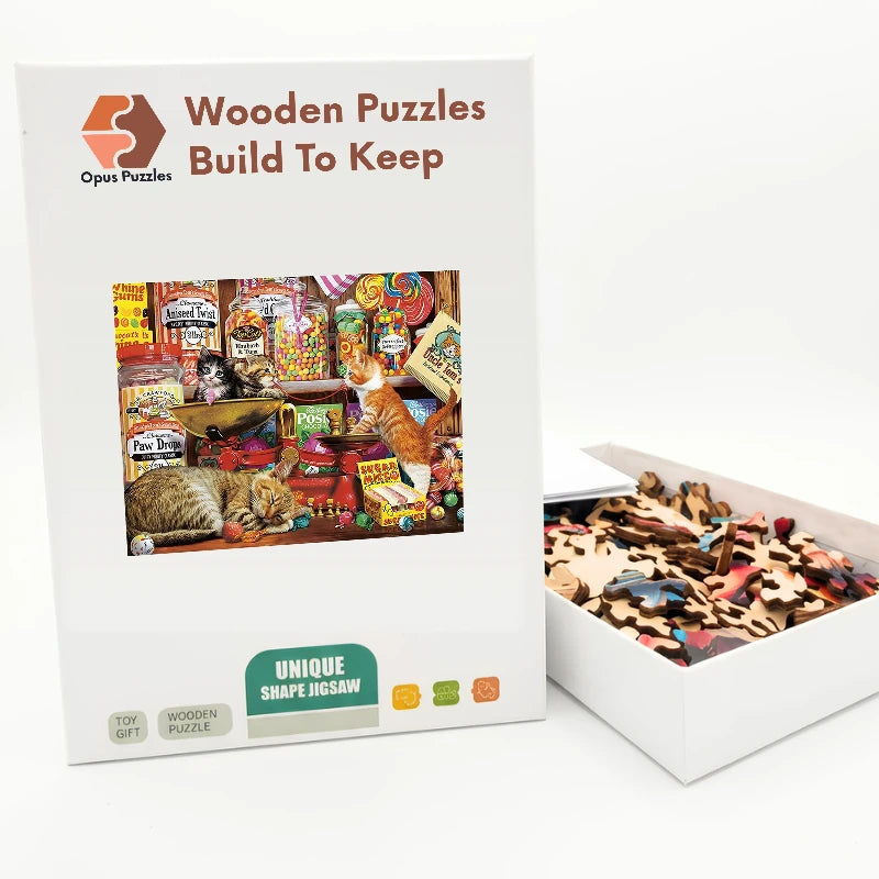 Sweet Shop Kittens Wooden Puzzle – packaged wooden puzzle gift box