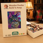 Jewel Tabby Portrait Wooden Puzzle – packaged wooden puzzle gift box
