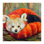 Resting Red Panda round wooden puzzle