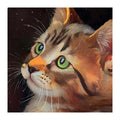 Starlit Kitten Gaze round wooden puzzle