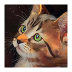 Starlit Kitten Gaze round wooden puzzle