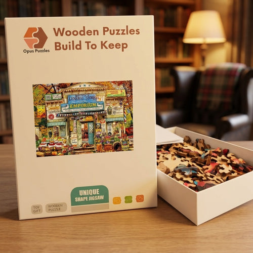 Brown's General Store Wooden Puzzle – packaged wooden puzzle gift box
