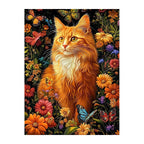 Ginger Cat Garden round wooden puzzle