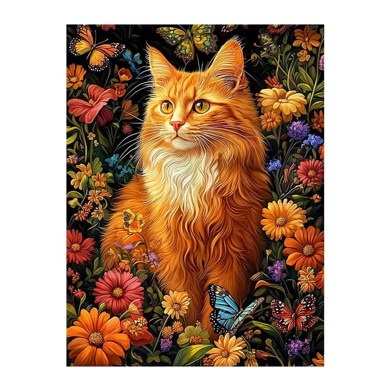 Ginger Cat Garden round wooden puzzle
