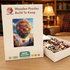 Floral Hot Air Balloon Wooden Puzzle – packaged wooden puzzle gift box