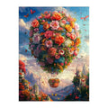 Floral Hot Air Balloon round wooden puzzle