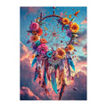 Floral Dream Catcher round wooden puzzle