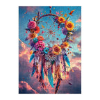 Floral Dream Catcher round wooden puzzle