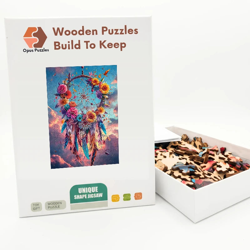 Floral Dream Catcher Wooden Puzzle – packaged wooden puzzle gift box