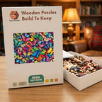 Rainbow Butterfly Swarm Wooden Puzzle – packaged wooden puzzle gift box