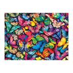 Rainbow Butterfly Swarm round wooden puzzle