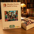 Puppy Garden Bench Wooden Puzzle – packaged wooden puzzle gift box