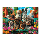 Puppy Garden Bench round wooden puzzle