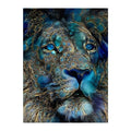 Sapphire Lion Portrait round wooden puzzle