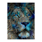 Sapphire Lion Portrait round wooden puzzle