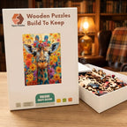 Flower Crown Giraffe Wooden Puzzle – packaged wooden puzzle gift box