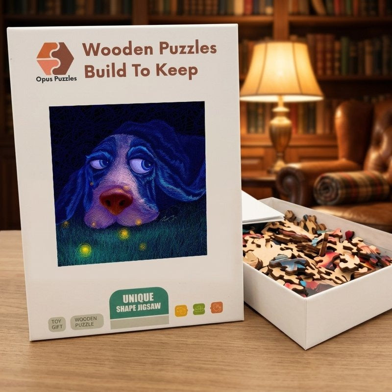 Firefly Hound Night Wooden Puzzle – packaged wooden puzzle gift box